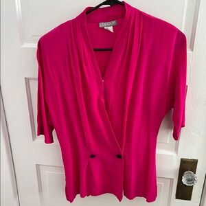 Condor Vintage Silk Blouse in Vibrant Pink